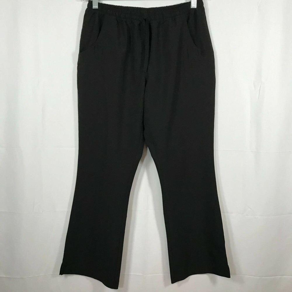 Orren Scrub Pants Womens Medium Black Stretch Skidaway Nursing Flare